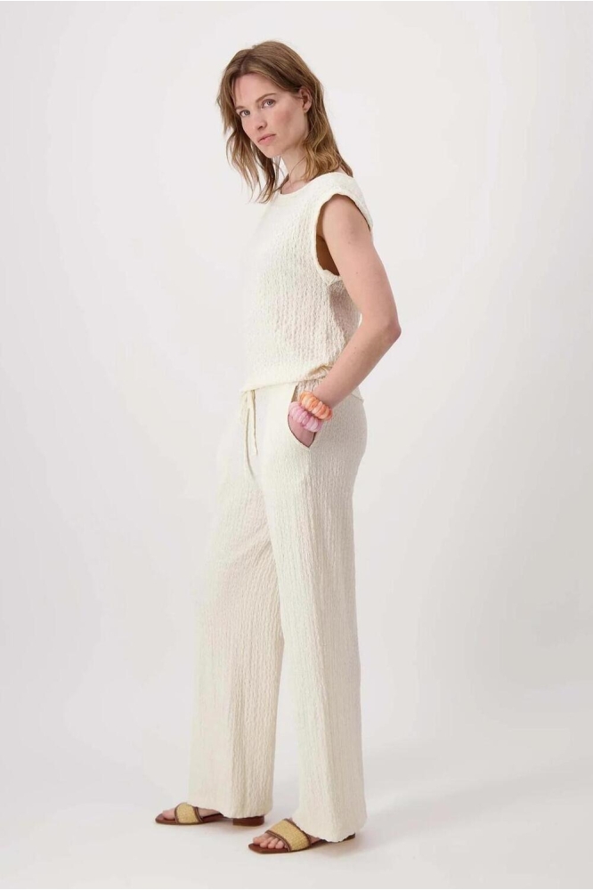 BROEK VAN CRINKLE STOF 0303-066 OFF WHITE